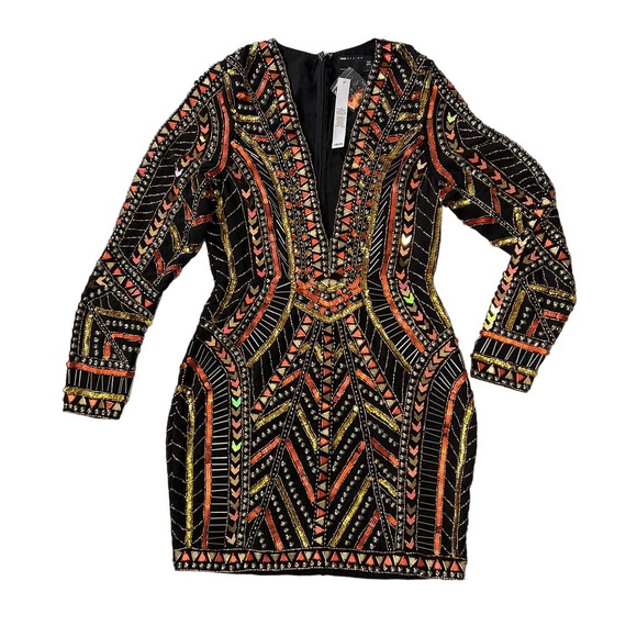 ASOS Curve Dresses & Skirts - NWT ASOS DESIGN plunge structured mini dress with paneled embellishment sz 6